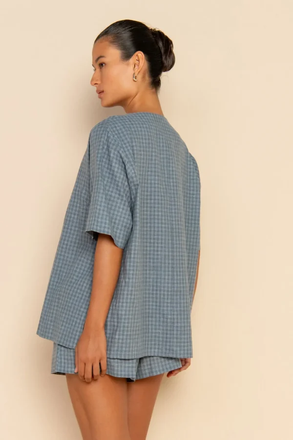 ELCE Swim FARAH SHORT - BLUE CHECK* Bottoms